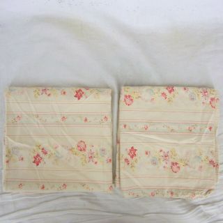 Vtg Ralph Lauren Josie Floral Pillowcases King Size Set Of 2