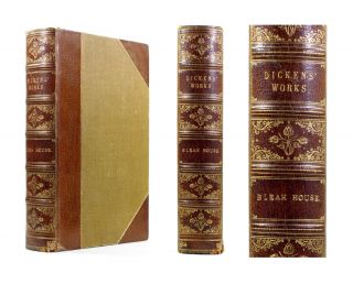 Old Antique 19th Century Charles Dickens Bleak House 1/2 Leather Binding