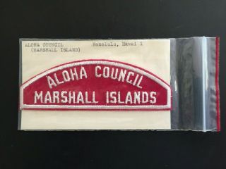 Bsa Boy Scouts Red White Shoulder Aloha Council Marshall Islands Vintage 1970s