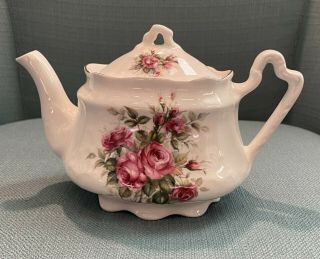 Vintage Arthur Wood & Sons Staffordshire England Rose Floral Teapot 6249