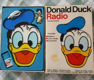Vintage Walt Disney Donald Duck AM Transistor Radio Still in Orig Box 2