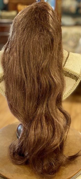 25 Vintage 14 - 15 " Brunette Extra Long Curly Human Hair Doll Wig