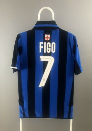 Inter Milan Nike 2007 2008 7 Figo Home Shirt Jersey 100 Years Anniversary Size S