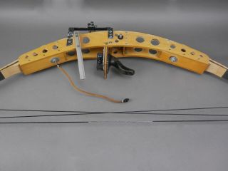 Vintage Hand Built Compound Bow Attributed To George Alavekiu W Eaton Stablizer