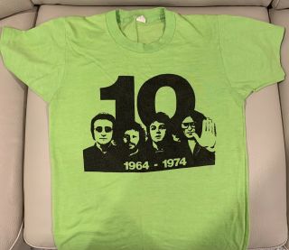 Vintage 1970’s Beatles T - Shirt Rare Design In Green (sm)