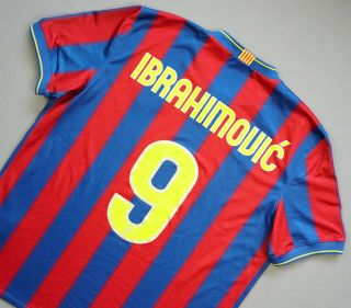 FC BARCELONA 2009/10 Home XL Jersey Football Shirt Trikot ZLATAN IBRAHIMOVIC 2