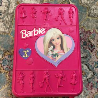 Vtg 1999 Barbie Doll Carrying Case Mattel Pink Take Along Doll Trunk