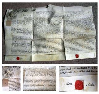 1767 Evercreech In Somerset Historical Manuscript Vellum Document With Wax Seals