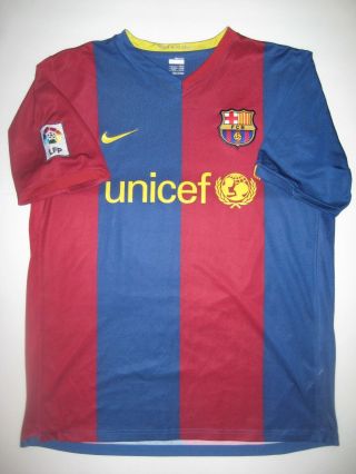 2006 - 2007 Nike Fc Barcelona Home Shirt Jersey Fcb Ronaldinho Brazil Unicef