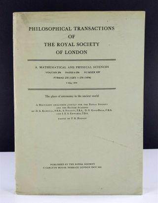 Philosophical Transactions Of The Royal Society Of London Mathematical Vol 276