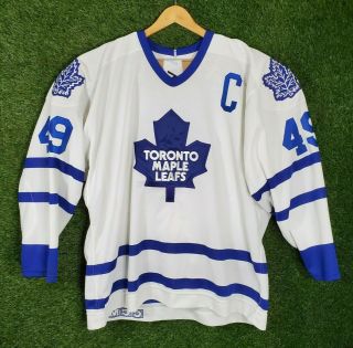 Vtg Toronto Maple Leafs Jersey Ccm Made In Canada 54 Nhl Hockey Embroidered 90s