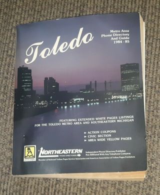 1984 1985 Toledo Ohio City Directory Number Telephone Phone Book Yellow Pages