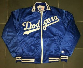 Rare Vintage Starter Satin Dugout Jacket 1980s Los Angeles Dodgers Mlb Lg