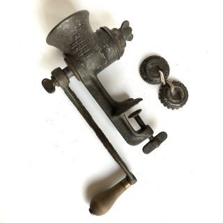 1897 Vintage Meat Grinder No 2 Universal Food Chopper Crank Handle Cast Iron