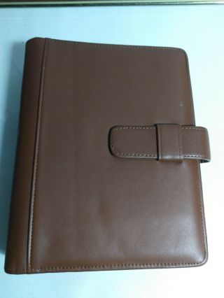 Vintage Leather Pocket Day - Timer Jr Desk Size 10x7 " Binder