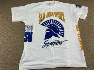 San Jose State Spartans Shirt All Over Print University Football Jersey Hat Vtg