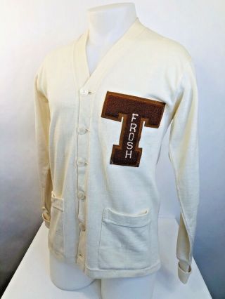 Vintage University Of Texas Longhorns Letterman Sweater Frosh Sz.  40 - Very Rare
