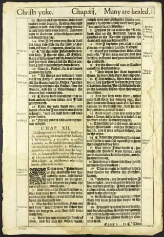 1617 King James Bible Leaf 3rd Folio Ed - Details Are Important 3 Days 3 Nights?