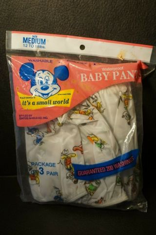 Vtg Nos Walt Disney Waterproof Vinyl Plastic Waterproof Baby Pants Mickey Pluto