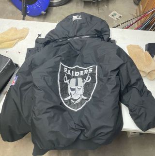 Men’s Vintage Oakland Raiders Starter Puffer Jacket Xxl Big Logo