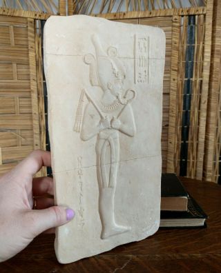 Vtg Egyptian Greek Art Relief Plaster Wall Dec Hanging Plaque Goddess Sculpture