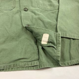 Vintage 60s 1964 Vietnam War Era US Army Green Cotton Fatigue Shirt Badged Sz Sm 3