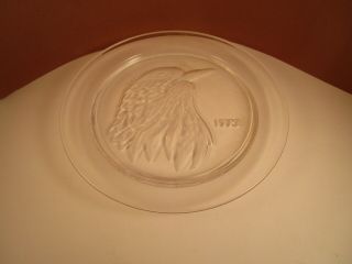 Vintage Lalique French Crystal Jayling Blue Jay Bird Collector Plate 1973