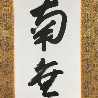 Japanese Hanging Scroll Vtg Kakejiku Kakemono Painting Buddhist Calligraphy Sc51