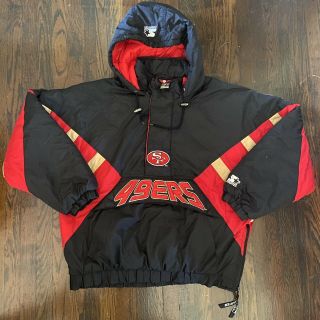 Vintage Pro Line Starter San Francisco 49ers Pullover Hooded Jacket/parka Xl