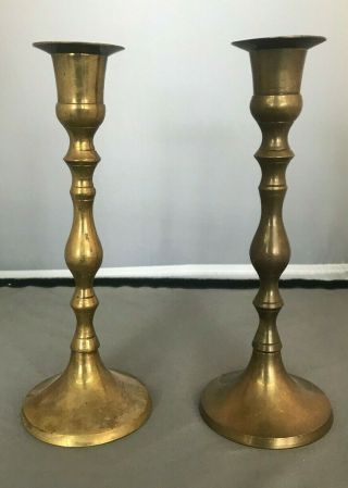 Vintage 7.  5 " Solid Brass Candlestick 2 Weddings Holidays Candle Holders