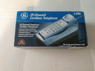 Vintage Ge 2 - 9766 Blue Cordless Telephone 25 Channel