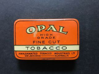 Tobacco Tin Vintage Opal Fine Cut Tin Melb - Aust 1 1/4 Oz Net