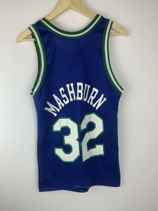 Vintage Jamal Mashburn Dallas Mavericks Champion Jersey Size 36 2