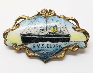 Vintage Rms Cedric Souvenir Pin White Star Line Titanic & Olympic Interest