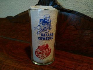Rare Dallas Cowboys 1960 Inaugural Season Logo Falstaff Beer Glass 4 3/4in
