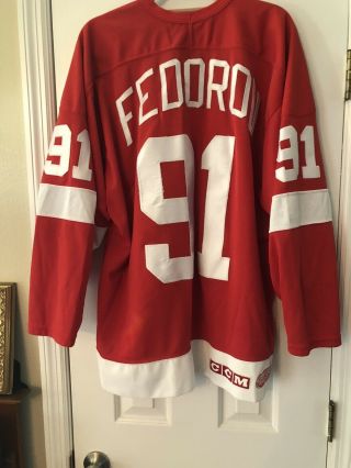 Detroit Red Wings Sergei Fedorov Ccm Center Ice Authentic Size Xl Vintage Jersey