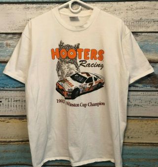 Vintage 1992 Winston Cup Champion Alan Kulwicki 7 Hooters Racing T Shirt Xl