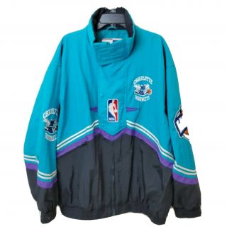 Rare Vintage Charlotte Hornets Logo Athletic Insulated Jacket Xl Nba 1990s