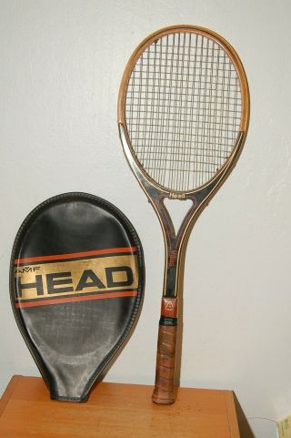 Vintage 70s Amf Head Vilas Wood Tennis Racquet 4 1/4 W/ Cover