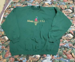 Vintage Hanes Heavyweight Embroidered Atlanta 1996 Olympics Sweatshirt 2xl