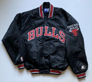 Vintage 1990’s Chicago Bulls Nba Starter Satin Jacket Men 