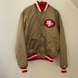 Rare Vintage 90s Nfl San Francisco 49ers Starter Reversible Satin Jacket - Large
