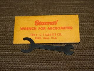 Vintage Tool 2 5/8 " Long Starrett Wrench For Micrometer