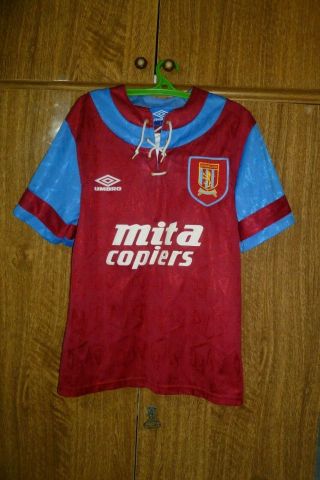 Aston Villa Umbro Vintage Football Shirt Home 1992/1993 Soccer Jersey Men Size S
