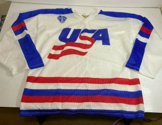 Vintage 90s Team Usa Olympics Ice Hockey Jersey | Tackla | Made In Finland | Xl