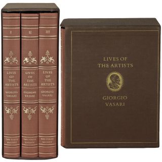 Vintage Folio Society Lives Of The Artists,  Giorgio Vasari 3 Volume Slipcase Set