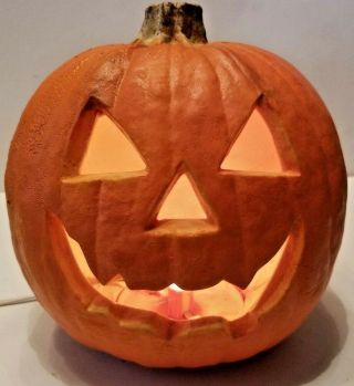 Vintage Pumpkin Head Lighted Halloween Decor Jack O Lantern