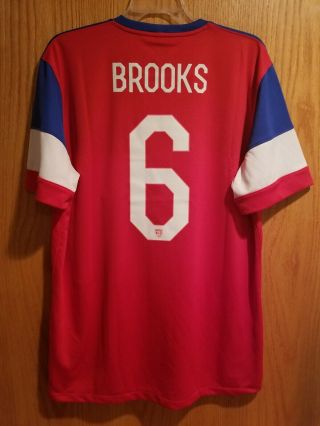 Nike Usa Us Soccer Usmnt 2014 World Cup Away Jersey John Brooks 6 Size L
