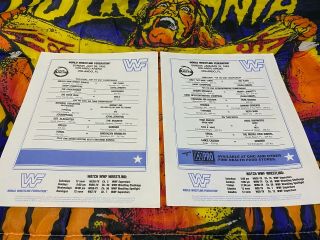 Wwf Lineup Sheet Orlando 7/26/92 & Orlando 1/10/93 Savage Flair Sheets