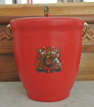 Vintage Kraftware Mid Century Red Vinyl Ice Bucket Elegance
